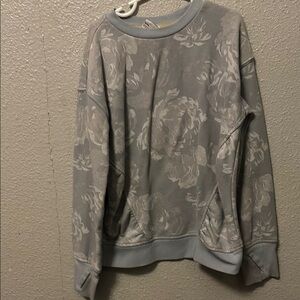 Floral Patterned Gray Sweatshirt